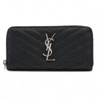 【美品】サンローラン マネークリップ クロコ ブラック黒 YSL カサンドラ ⭐️未使用級⭐️ サンローラン YSLカサンドラ クロコ型押し