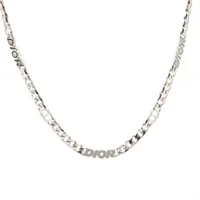 ✨ストーンアイランド シルバー ロゴネックレス ディオール×ストーンアイランド ネックレス GP シルバー