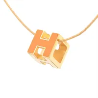 エルメス ミニポップアッシュH ネックレス GP オレンジ A2589511｜中古