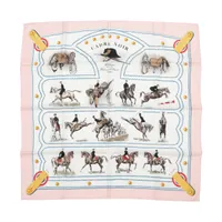 エルメス カレ90 Point D'ORGUE フェルマータ スカーフ シルク ブルー