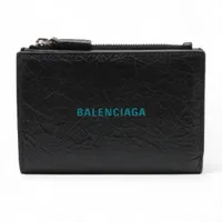 バレンシアガ Bロゴ 600212 クロコ型押し コンパクトウォレット