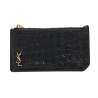 サンローラン ART607738 クロコ型押し マネークリップ ブラック