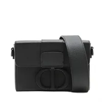 極美品 ディオール CDダイヤモンド PVC×レザーブラック ショルダーバッグ クリスチャンディオール CDダイヤモンド PVC×レザー ショルダー