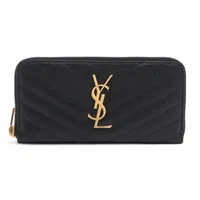 【新品未使用】 サンローラン Vステッチ 長財布 サンローラン SAINT LAURENT 二つ折り長財布 レディース 長財布