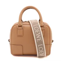 【美品】ロエベ アマソナ36 ベージュ レザー アナグラム ハンドバッグ LOEWE ロエベ ハンドバッグ アマソナ 36 レザー ブラウン