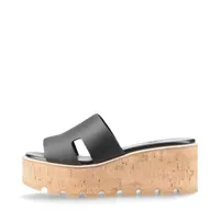 エルメス オアジス レザー サンダル 37.5 レディース ブラック