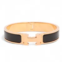 エルメス クリックHH ブレスレット エナメル×メタル ソーブラック H