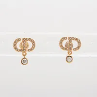 ディオール Petit CD プチCD ピアス(両耳用) GP×ラインストーン