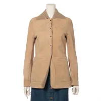 フェラガモ ガンチーニ ウール×レザー コート 42 レディース