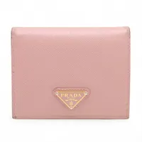 プラダ サフィアーノ レザー コンパクトウォレット ブラック 1ME001