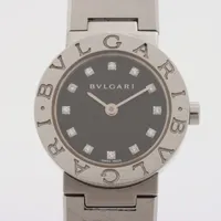 BVLGARI ブラックダイヤル 時計 B B26S S12pダイヤ BVLGARI ブラック