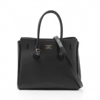 バレンシアガ ハンプトン レザー 2WAYハンドバッグ ブラック