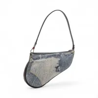 クリスチャンディオール サドル デニム 財布 ブルー×ピンク