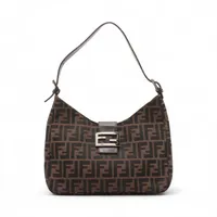 フェンディ ズッカ マンマバケット キャンバス×レザー ショルダー