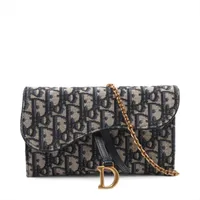 クリスチャンディオール サドル レザー チェーンウォレット