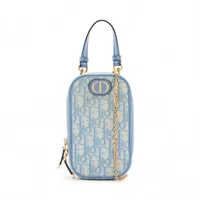 クリスチャンディオール オブリーク キャンバス×レザー フォンホルダー