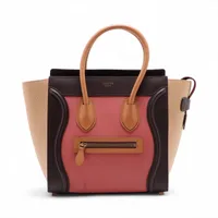 セリーヌ ラゲージ マイクロショッパー レザー ハンドバッグ