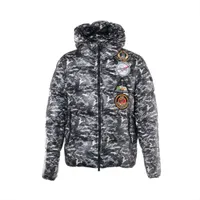 セリーヌ ナイロン ダウンジャケット 44 メンズ グレー 2W771153Q 迷彩