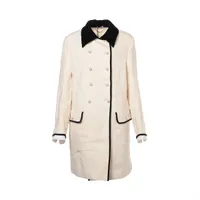 ミュウミュウ 19年 ウール コート 40 レディース ホワイト MS1689