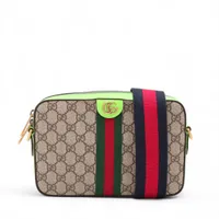 グッチ プチGG レザー 2WAYショルダーバッグ グリーン 739722 A3001770