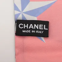 シャネル ココマーク アイコン 20B スカーフ シルク ブラック×ピンク シャネル ココマーク アイコン 20B スカーフ シルク ブラック