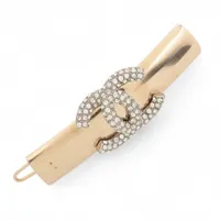 シャネル ココマーク B21C ヘアクリップ GP×ラインストーン ゴールド