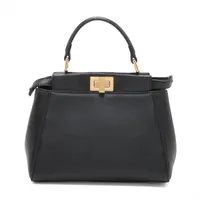 フェンディ ミニピーカブー レザー 2WAYハンドバッグ ブラック 8BN244