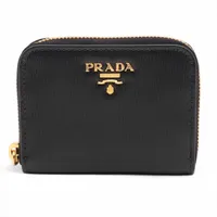 PRADA ブラック レザー ケース プラダ サフィアーノ 1M0268 レザー コインケース ブラック