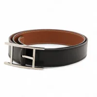 エルメス メドール コリエドシアン 〇Z ベルト 70 レザー ブラック