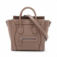 セリーヌ ラゲージ マイクロショッパー レザー ハンドバッグ マルチ