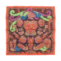 エルメス カレ90 LE ROY SOLEIL 太陽王 スカーフ シルク ブルー