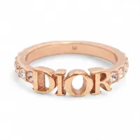 Dior GP ラインストーン ディオレボリューション ロゴ リング CDロゴ リング 指輪 GP ラインストーン ゴールド クリア