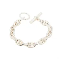 ❝着画有❞ エルメス Hロゴ エブリン シェーヌダンクル ブレスレット 925 ❝着画有❞ エルメス Hロゴ エブリン シェーヌダンクル