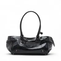 バレンシアガ シティ レザー トートバッグ ブラック 845704 A4018004