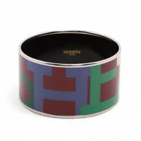 エルメス エマイユTGM バングル エナメル×メタル レッド