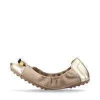 シャネル ココマーク 24C レザー×ファブリック バレエシューズ