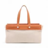 エルメス エールバッグ カバスMM トワルアッシュ ブラウン シルバー