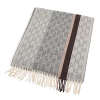 ディオール 01CDO309I093 オブリーク マフラー カシミヤ グレー