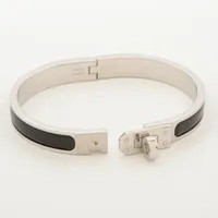 Hermes White Leather Bracelet with Silver Padlock 20240324_164052.jpg main image 2
