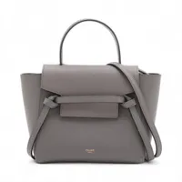 セリーヌ ラゲージ ナノショッパー レザー 2WAYハンドバッグ ホワイト