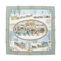 エルメス カレ 90 l'Hiver en Poste 冬の郵便馬車 スカーフ