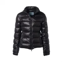 プラダ 21年 ナイロン ダウンジャケット 38 レディース ブラック