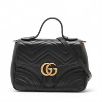 グッチ GGアイコン レザー 2WAYショルダーバッグ ブルー 675788