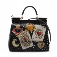 ドルチェ&ガッバーナ シシリー レザー 2WAYハンドバッグ ピンク