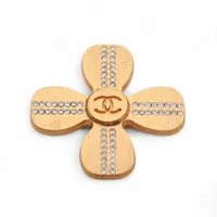 シャネル ココマーク 174 ブローチ GP×ラインストーン ゴールド