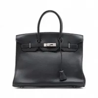 エルメス セリエ ボックスカーフ キーケース ブラック シルバー金具