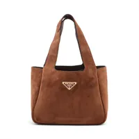 プラダ スエード ハンドバッグ ブラウン 1BG542 A4025964｜中古