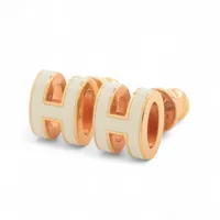 エルメス ミニポップH ST1210 ピアス(両耳用) GP ゴールド×ホワイト