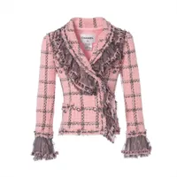 シャネル ココボタン P36 コットン×ウール テーラードジャケット 40