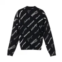 JP　バレンシアガ　ニット　ブラック BALENCIAGA バレンシアガ キャメル混ロゴニット 534418 ブラック